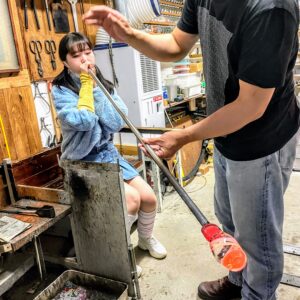 吹きガラス体験