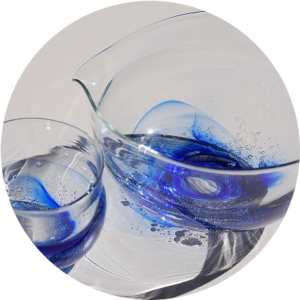 ガラスの酒器（片口とぐい呑み）