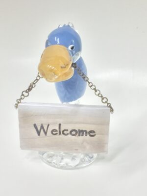 ガラス製ハシビロコウのウェルカムボード