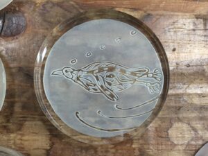 ガラス製ペンギンのペーパーウェイト