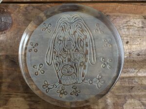 ガラス製ペンギンの親子のペーパーウェイト