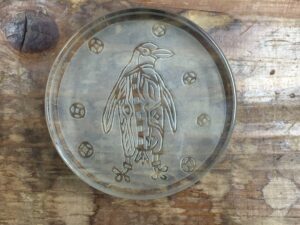 ガラス製ペンギンのペーパーウェイト